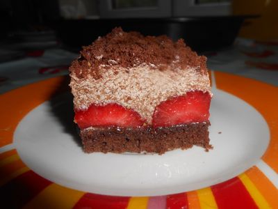Ciasto truskawka w czekoladzie
