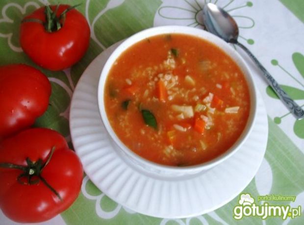 Przepis  pomidorówka warzywna z ryżem przepis