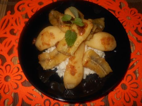 Przepis  deser ryżowy z gruszką i bananem przepis