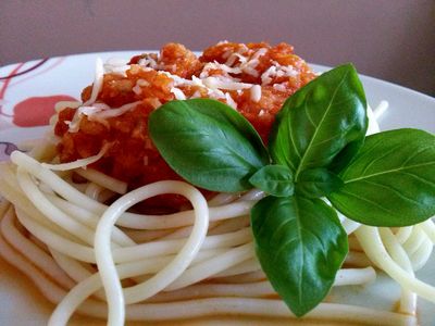 Spaghetti z sosem z warzyw
