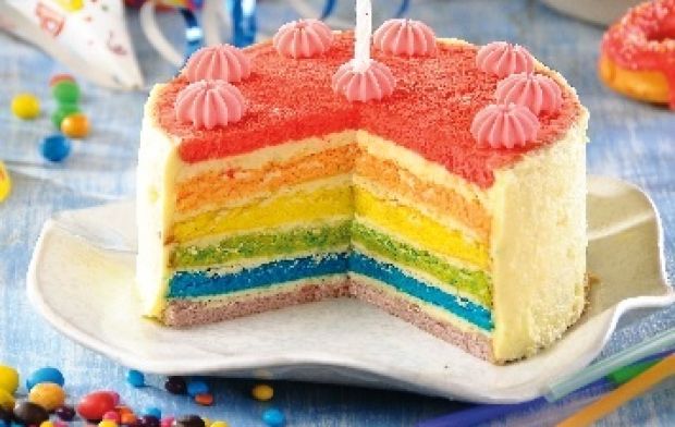 Przepis  tort urodzinowy – tęczowy przepis