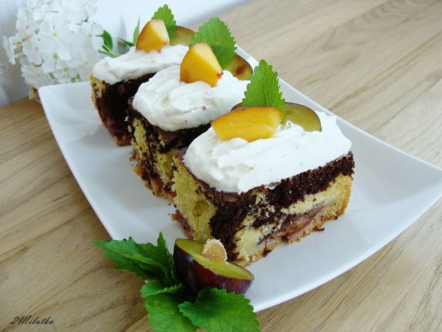 Przepis  ciasto śliwkowo-brzoskwiniowe przepis