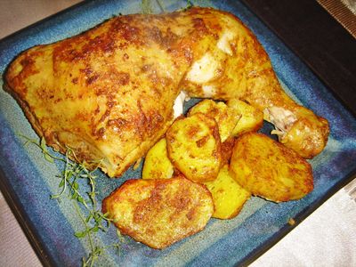 Pieczony kurczak z ziemniaczkami curry