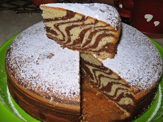Przepis  ciasto zebra z sokiem truskawkowym przepis