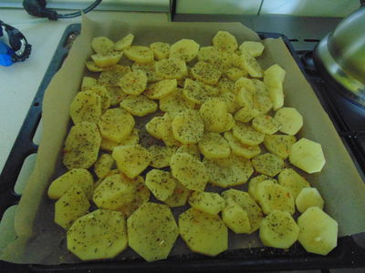 Pieczone ziemniaki ze schabowym