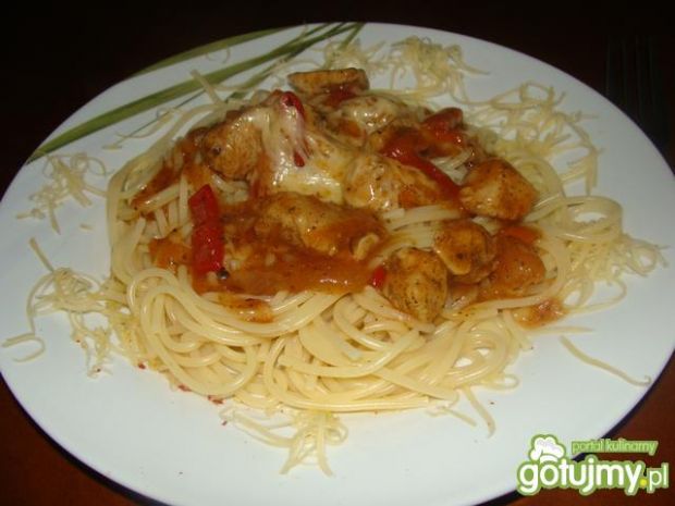 Spaghetti w sosie paprykowo-ziołowym przepis