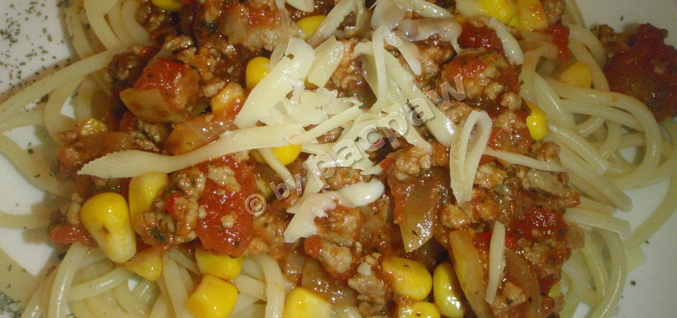 Spaghetti mięsne z kukurydzą (autor: pacpaw)