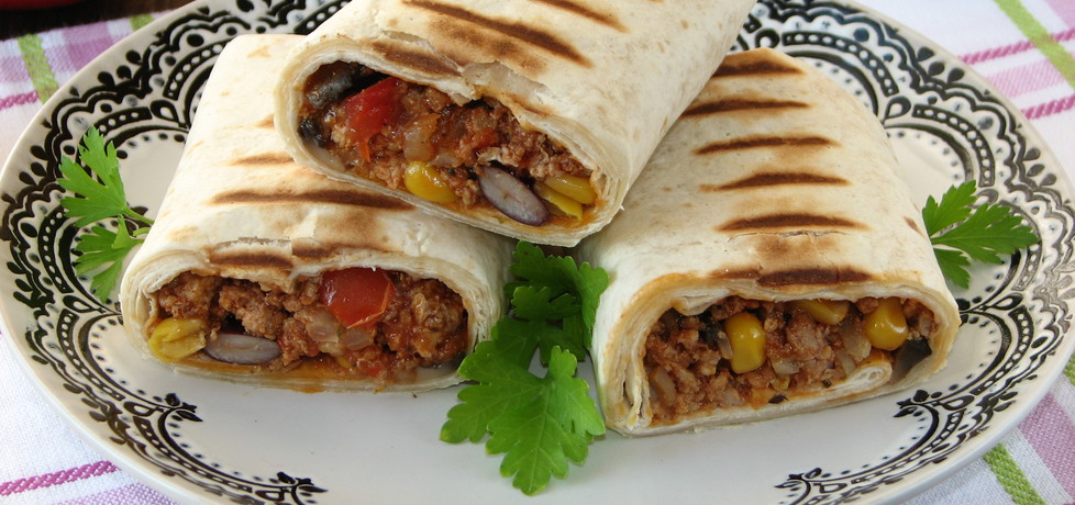 Burrito z mięsem mielonym i warzywami (autor: bogusia