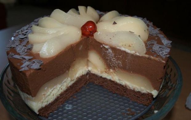 Przepis  mini tort czekoladowo gruszkowy przepis