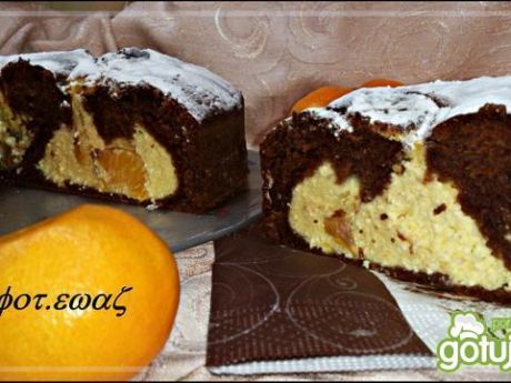 Przepis  ciasto kakaowo serowo mandarynkowe przepis