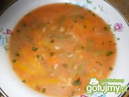 Przepis  zupa pomidorowa z papryką i ryżem przepis
