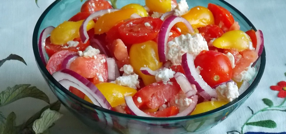 Sałatka z kolorowych pomidorków koktajlowych (autor: mniam ...