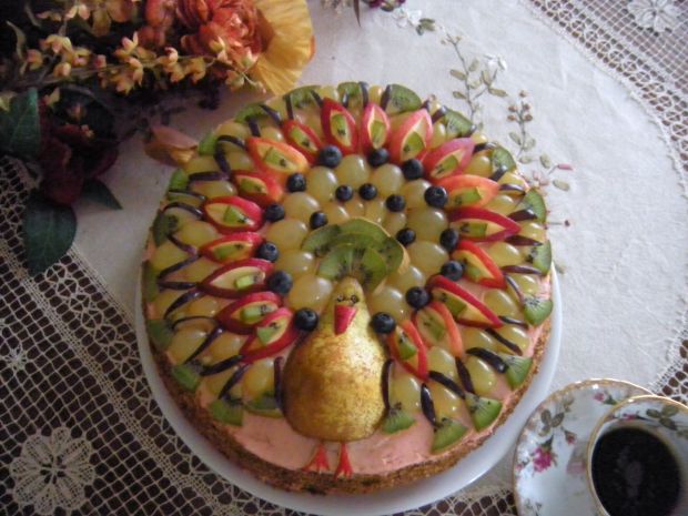 Przepis  rajski ptak  tort imieninowy z owocami przepis