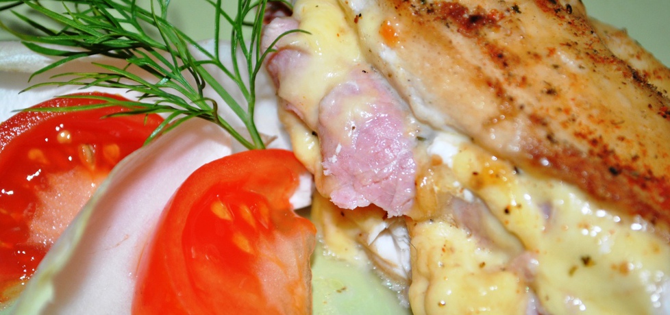 Kieszeń z kurczaka nadziewany szynką i serem (autor: marcin9 ...