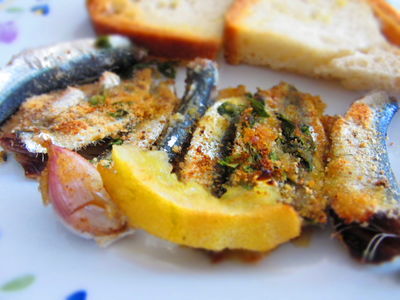 Sardynki zapiekane w piecu (sardine gratinate al forno)