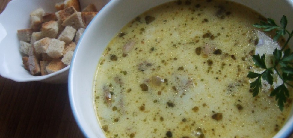 Zupa serowa z grzankami i pieczarkami (autor: rosik93 ...