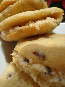Chocolate chip cookie dough sandwich cookies