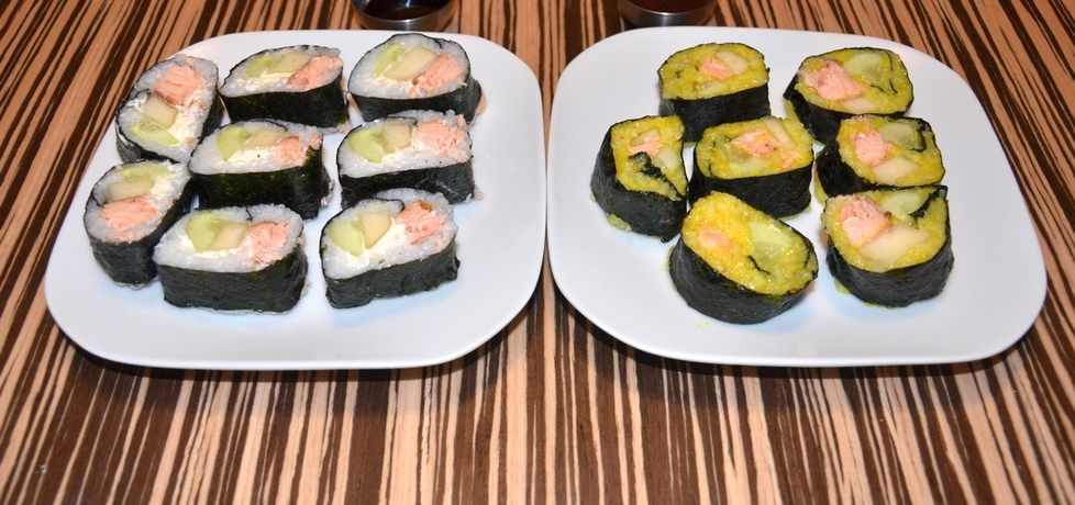 Dwukolorowe sushi z gruszką (autor: asik32)