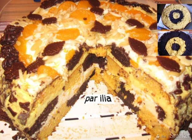 Tort szachownica mandarynkowo-czekoladowy