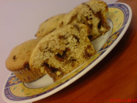 Przepis  muffinki babeczki piegowate z czekoladą przepis