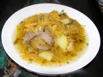 Zupa z brukwi na gęsinie