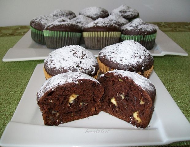 Przepis  muffinki czekoladowe z miętą i melisą przepis