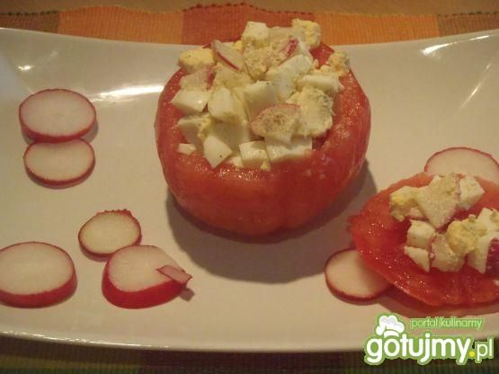 Przepis  pomidor nadziany gorgonzolla i jajkiem przepis