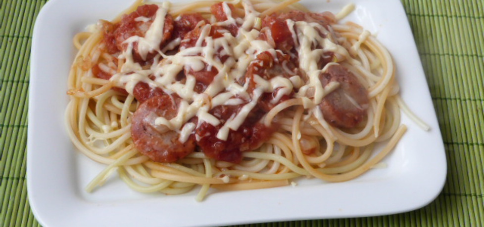 Spagetti z sosem pomidorowym i kielbasą (autor: renatazet ...