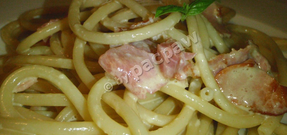 Spaghetti carbonara z polędwicą łososiową (autor: pacpaw ...