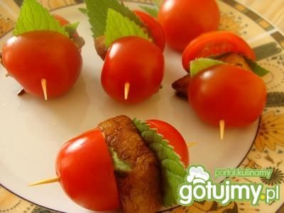Przepis  koreczki z pomidorkami cherry przepis