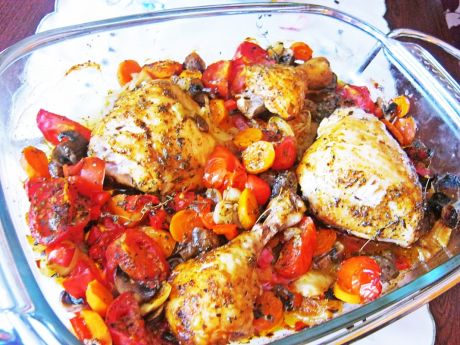 Przepis  kurczak pieczony z pomidorami przepis