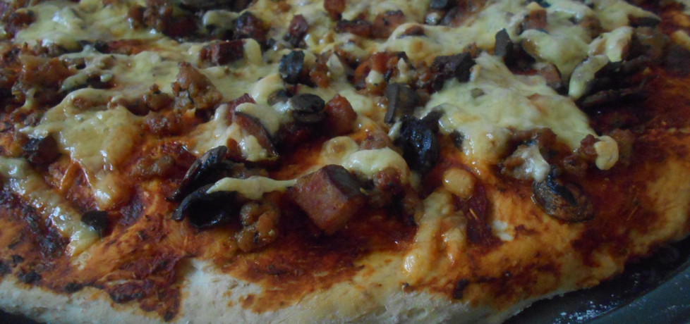 Pizza z kiełbasą i mięsem mielonym (autor: beatris ...