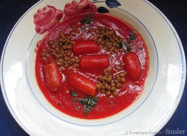 Zupa pomidorowa z soczewicą