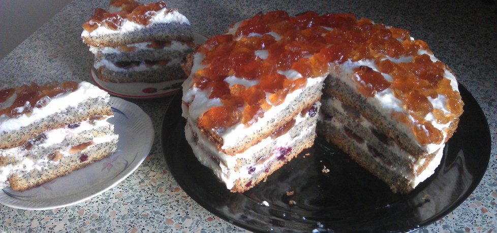 Tort makowy z galaretką herbacianą (autor: teresa18 ...