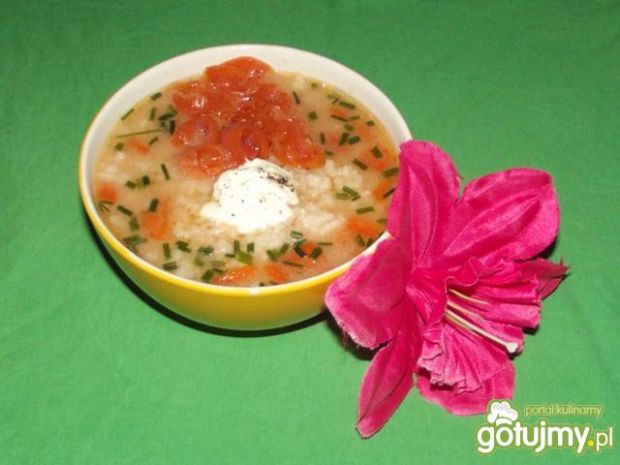 Przepis  pomidorowa zupka trzy rybki- z ryżem przepis