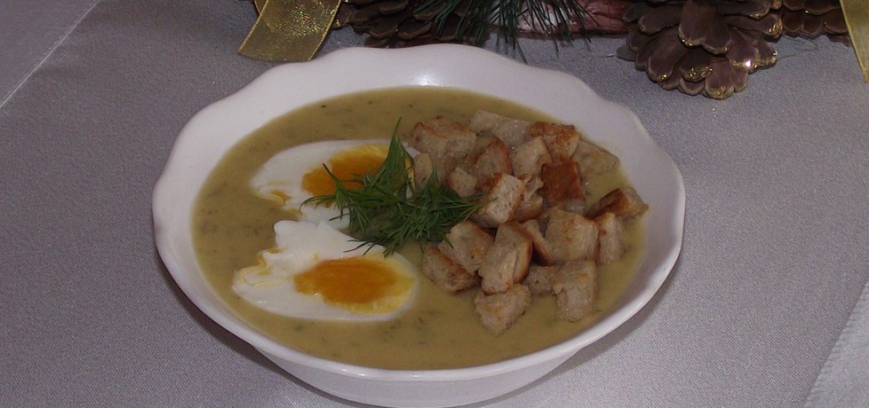 Zupa krem ziemniaczano koperkowy z jajkiem i grzankami (autor ...