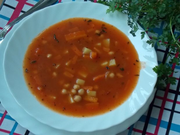Przepis  zupa pomidorowa z cieciorką przepis