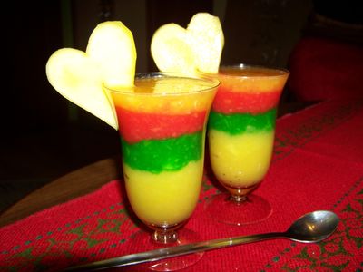 Kolorowy deser z mango