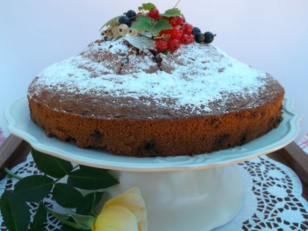 Przepis  wulkan'' ciasto czekoladowo-owocowe przepis