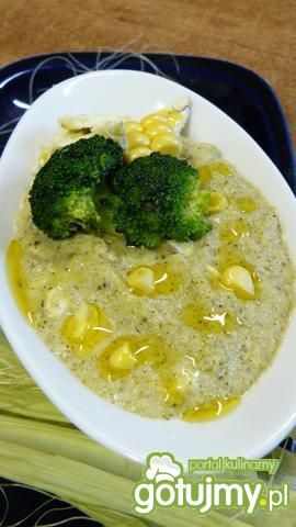 Przepis  zupa-krem z brokuła i kukurydzy z rokfor przepis