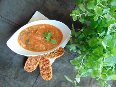 Hiszpańska zupa pomidorowa z grzankami