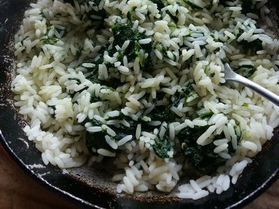 Dietetyczny ryż ze szpinakiem
