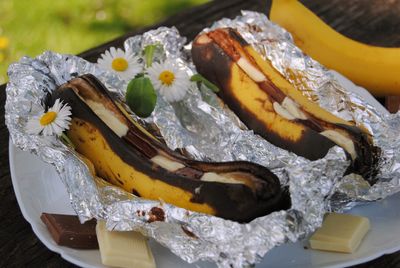 Grilowane dwukolorowe banany