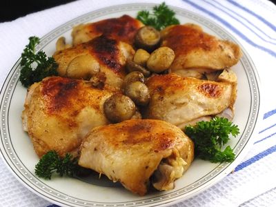 Kurczak pieczony z pieczarkami