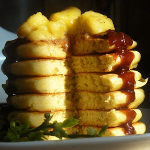 Pancakes z bananami i nutellą